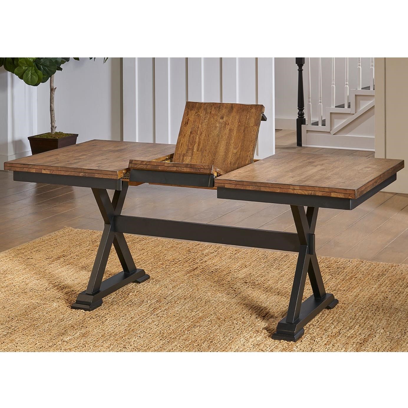 Trestle table sales with leaves